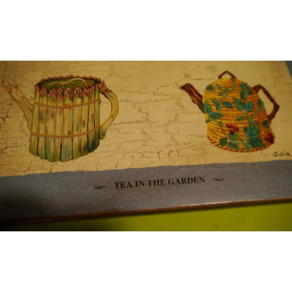Pimpernel Placemats Tea in the Garden Julie Huber England Teapot Blue Set of 4